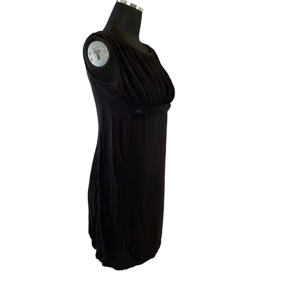 1960s Empire Waist Little Black Dress – Vintage Sleeveless LBD, Fully Lined - Picture 3 of 15